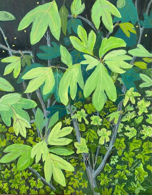 Sassafras and Lightning Bug painting by Jane Carr